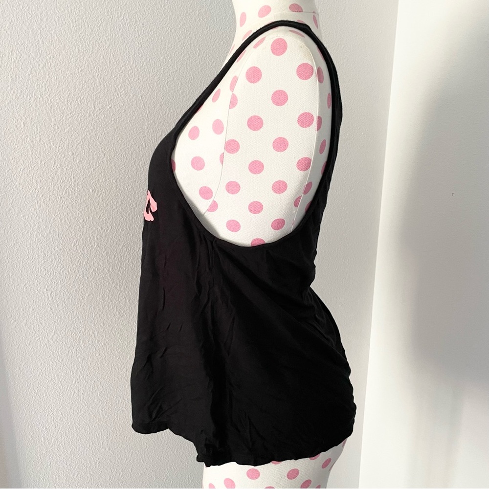 PINK Resting Beach Face Tank Top Black Pink XS Women’s - Picture 2 of 5